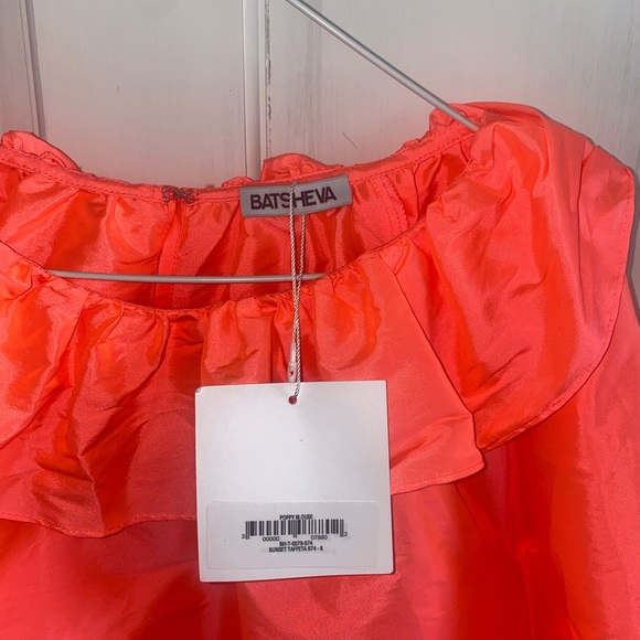Batsheva Poppy Blouse in Neon Sunset Taffeta Size 8 - Picture 4 of 4